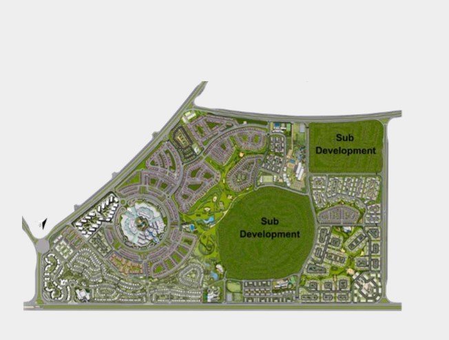 Hyde Park New Cairo master plan showing the community around The Park